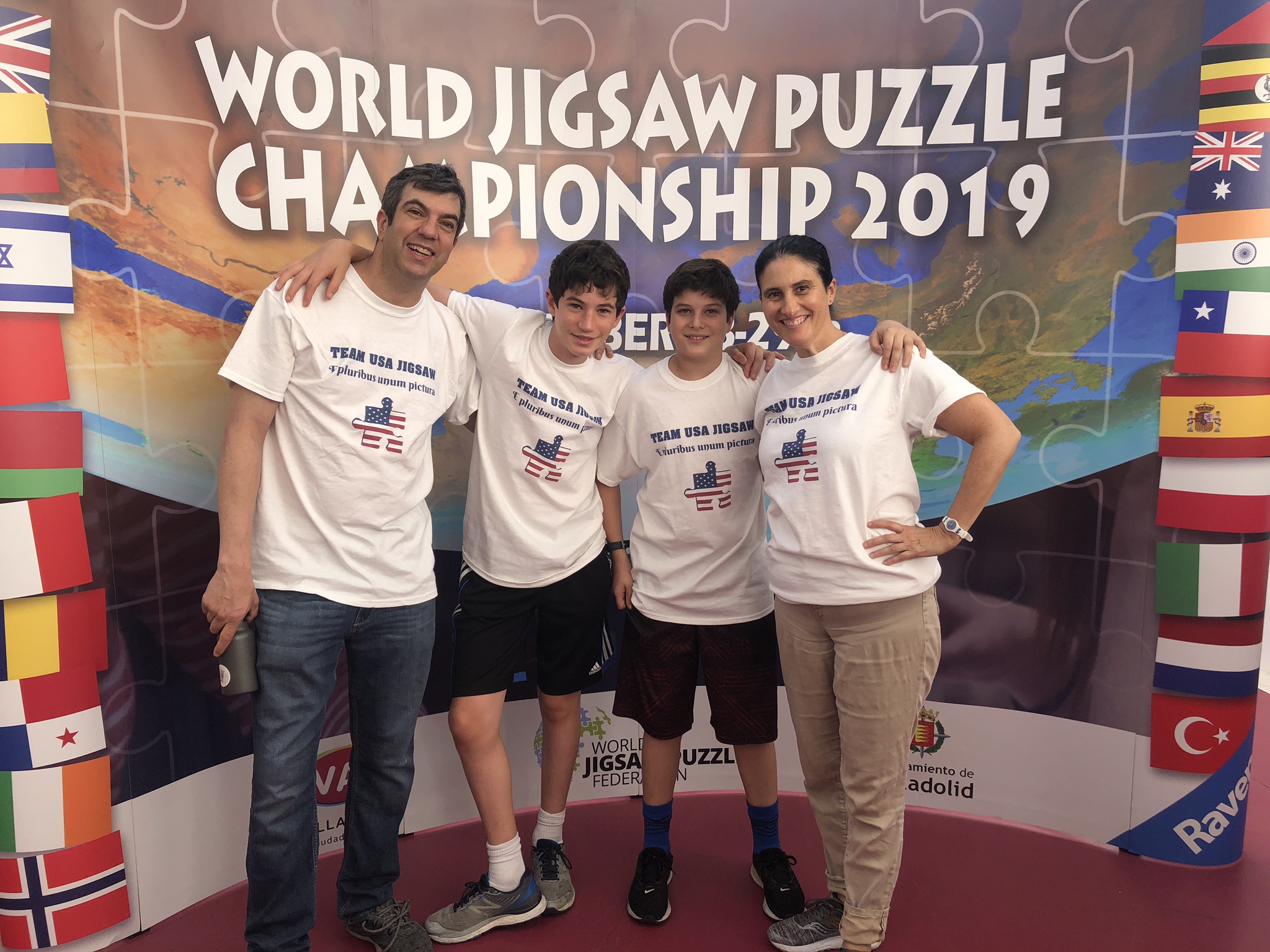 Aj And His Family Representing The Usa At The World Jigsaw Puzzle Championship